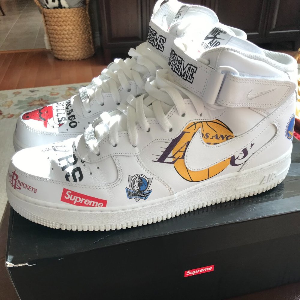 Nike Air Force 1 Mid Supreme NBA White